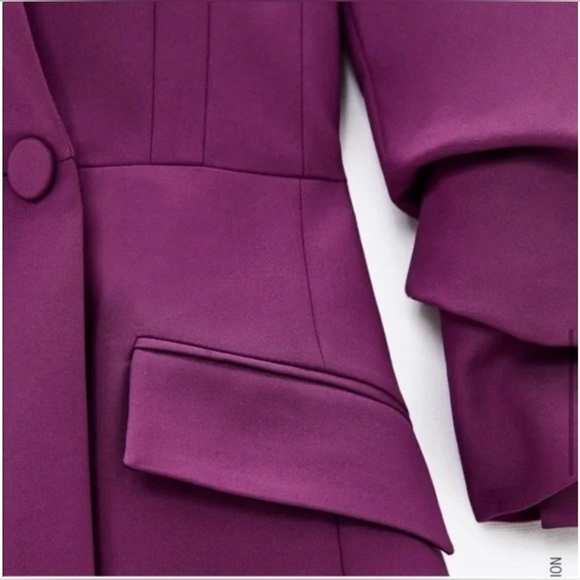 Zara Women's Vibrant Purple Blazer - Picture 5 of 12